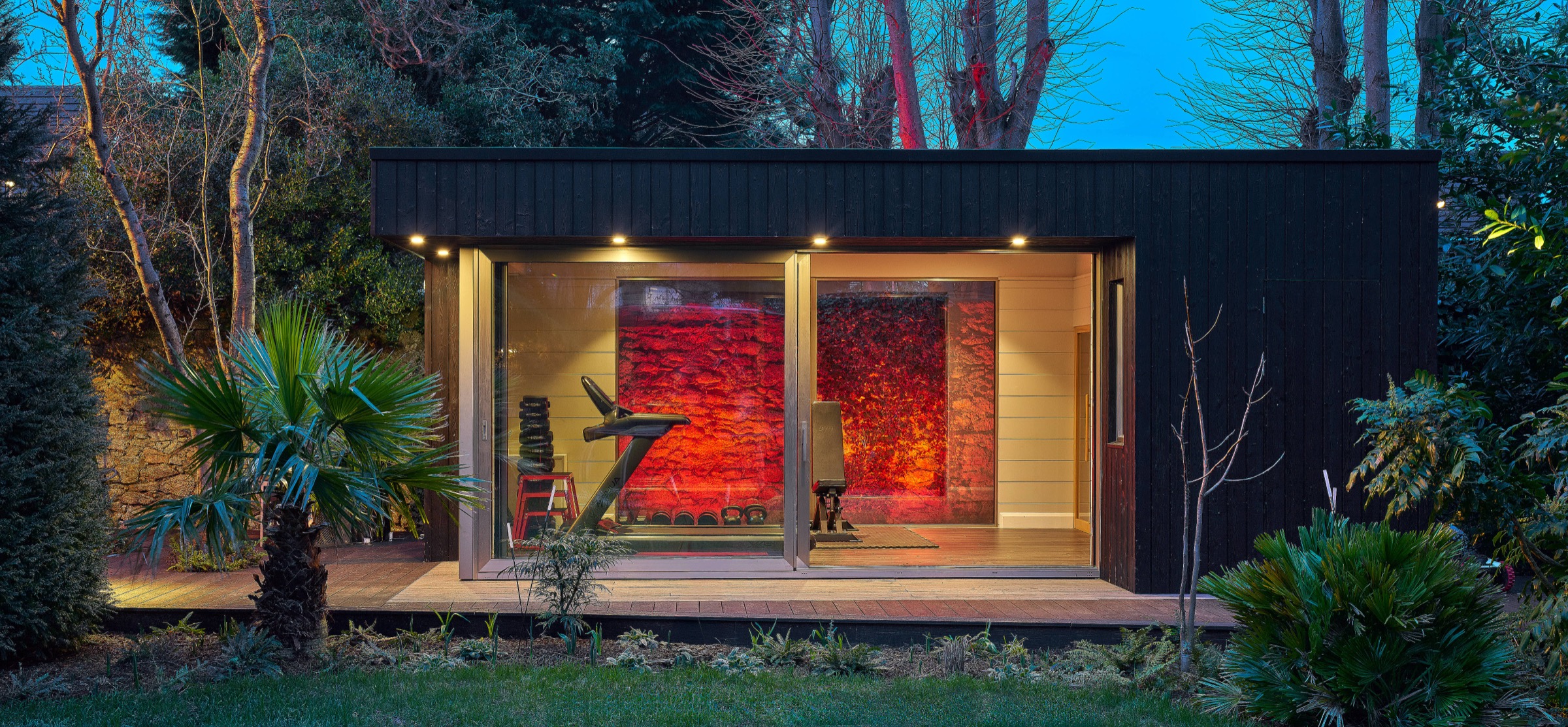 A one-of-a-kind charred-timber Shomera bespoke garden studio
