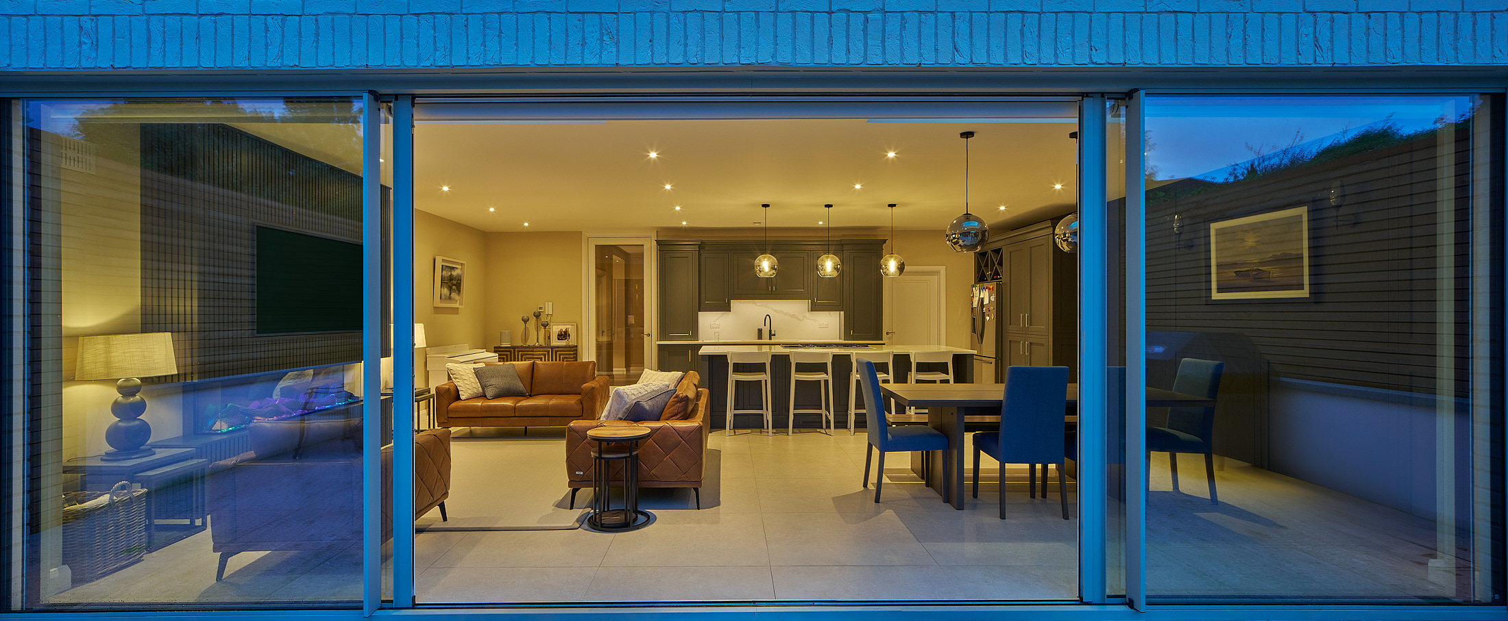 The Griffith Avenue home's contemporary rear elevation